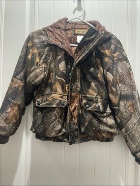 Remington Kids' Brown Camo Hooded Puffer Jacket